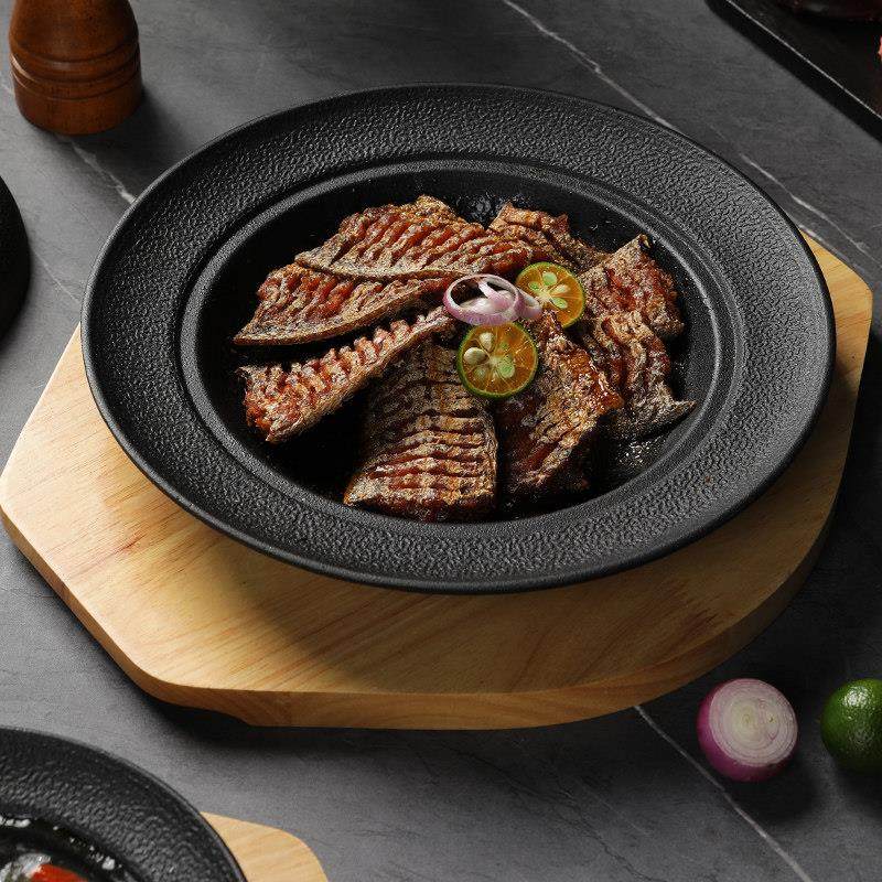 创意铁板烧盘带盖子不沾锅饭厅特色菜加厚铸铁烤盘电磁炉迷你锅商,厨房/烹饪用具,烧烤盘,淘宝优惠券,粉丝福利购,淘宝优惠卷