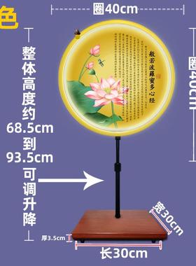 新款观音菩萨佛光普像摆件背后亮背光灯背景发照光升降杆调节高佛