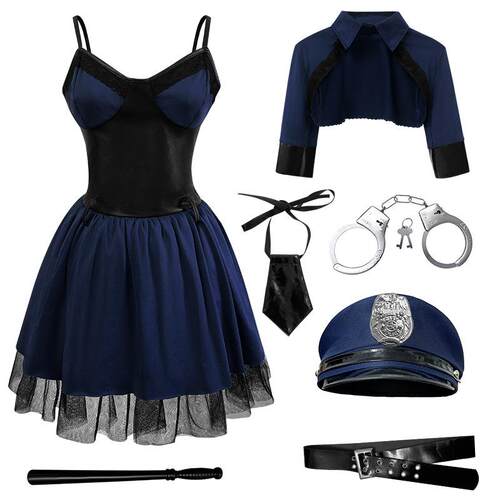 2025年新款万圣节女警装夜店派对角色扮演警察制服性感舞台表演服