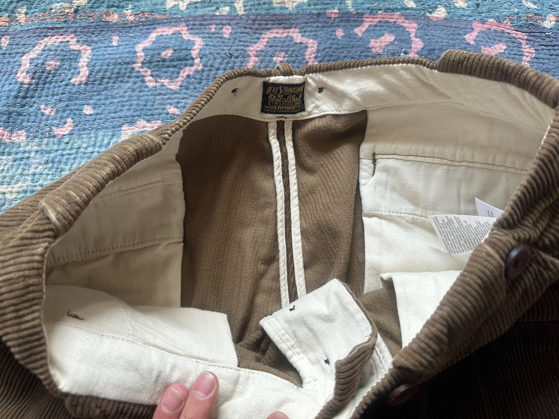 Levi's Brown Corduroy Patchwork Pants — back