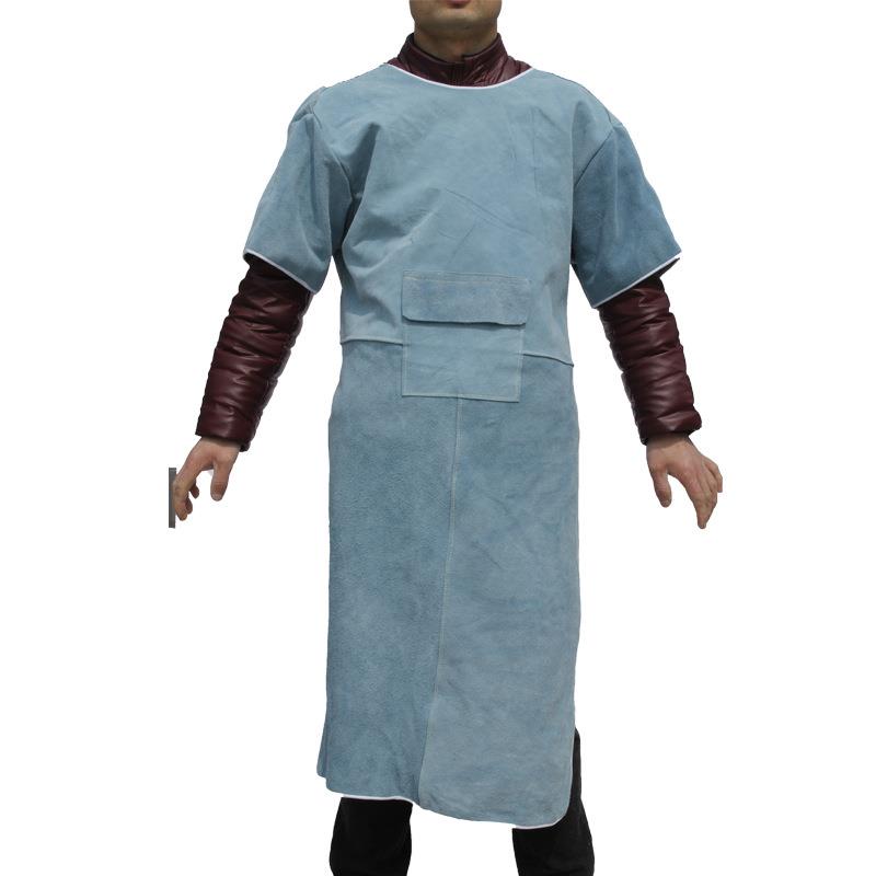 厂家牛皮电焊反穿衣工作围裙防火花防烫电焊防护服真皮隔热服