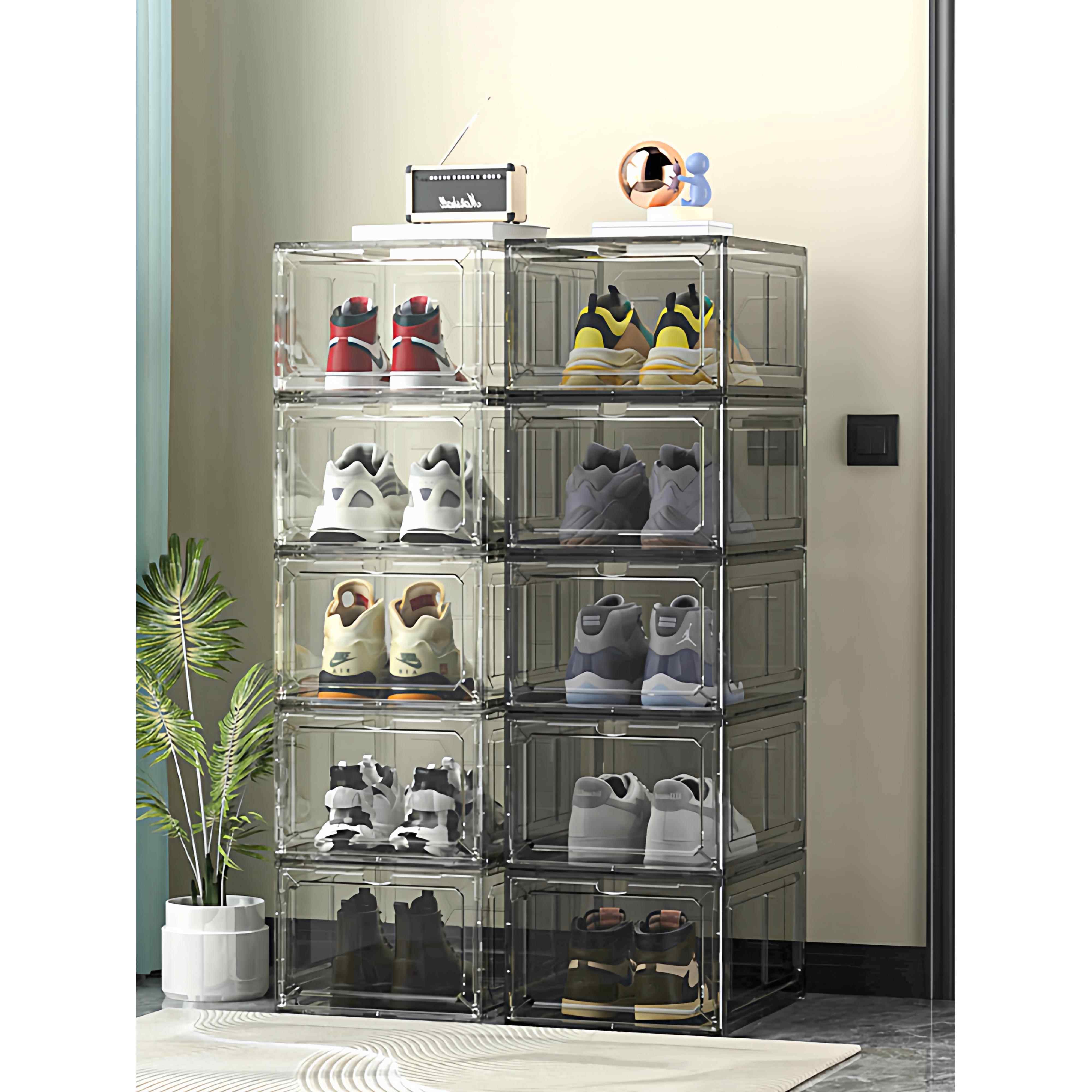 高透防尘鞋柜防潮鞋盒透明翻盖鞋子收纳盒加厚抗压磁吸卡扣收纳柜,收纳整理,鞋盒,淘宝优惠券,粉丝福利购,淘宝优惠卷