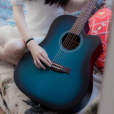 41寸民谣吉他 学生练习琴椴木吉他guita初学者吉他乐器工厂直销