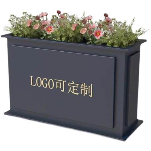 不锈钢户外花箱铁艺花槽商业街成品组合花架广场树箱外摆移动花坛