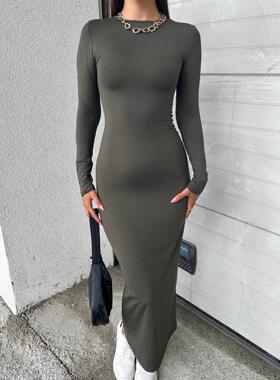 Long sleeved dress for women, tight fitting, hip hugging,