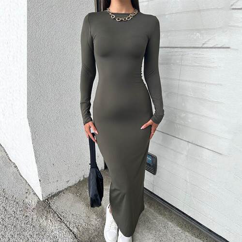 Long sleeved dress for women, tight fitting, hip hugging,