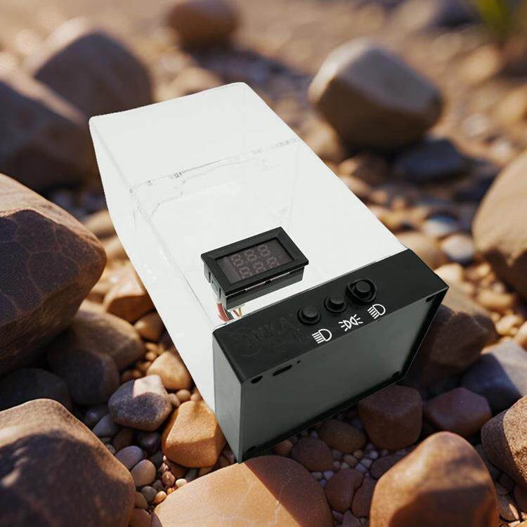 汽车LED大灯3寸双光透镜带显示屏电源电池展示盒测试架演示改车灯