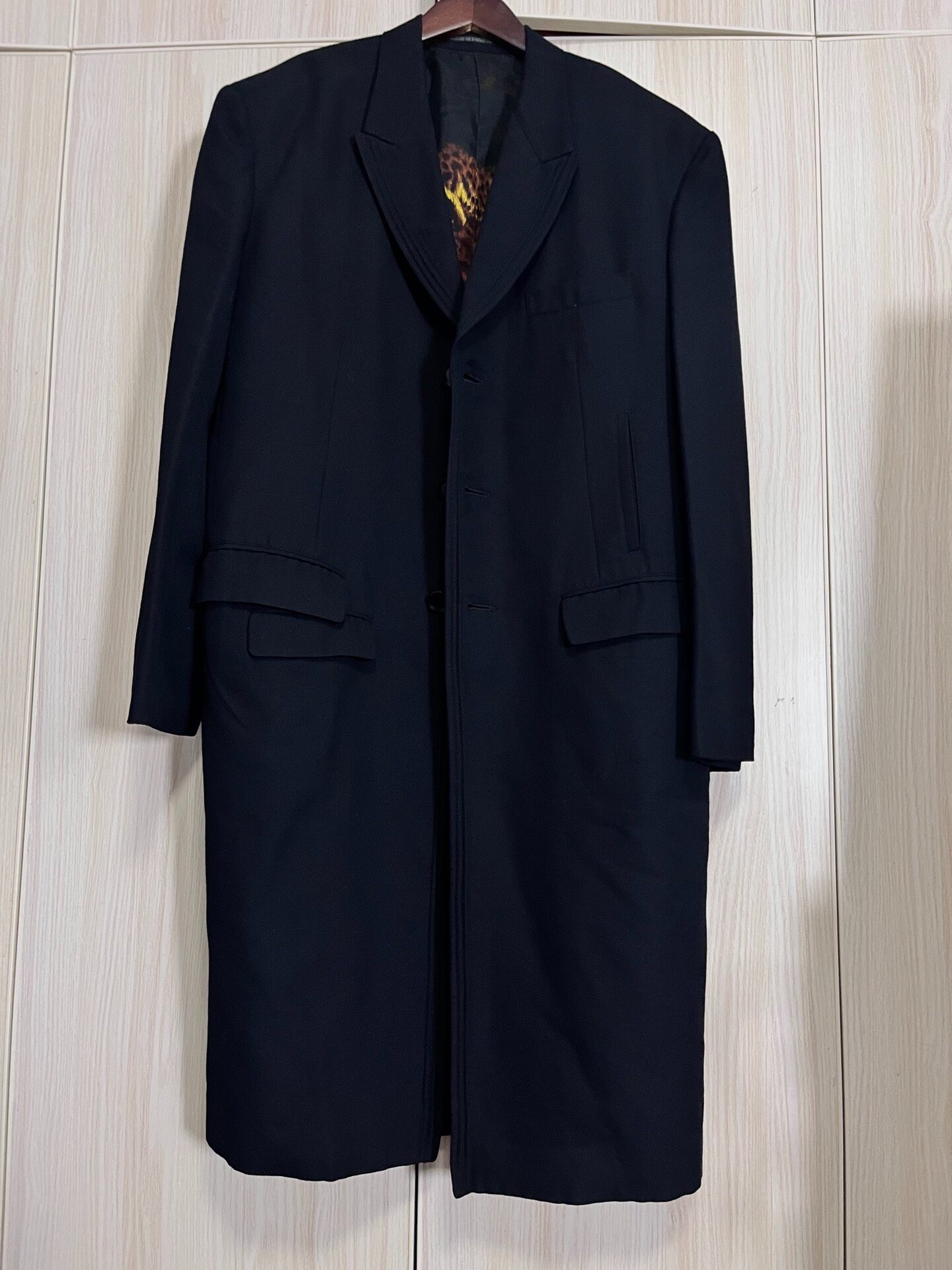 Yohji Yamamoto Black Leopard Lining Coat