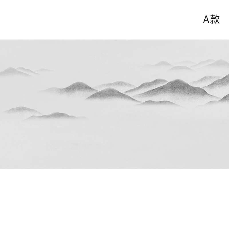 新中式手绘水墨山川风景画电视背景墙壁布 客厅卧室酒店大厅壁画