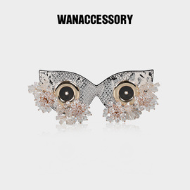 WANACCESSORY万蔻牛皮冰凌眼睛面具猫头鹰换脸包配件原创设计师