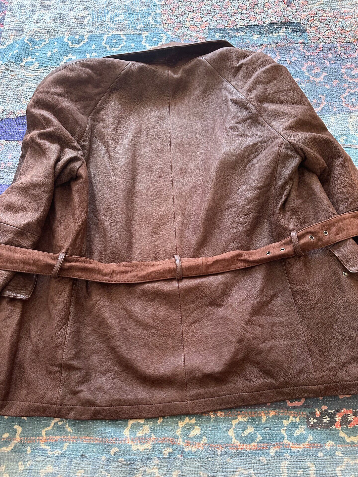 Ralph Lauren Purple Label Leather Coat — front