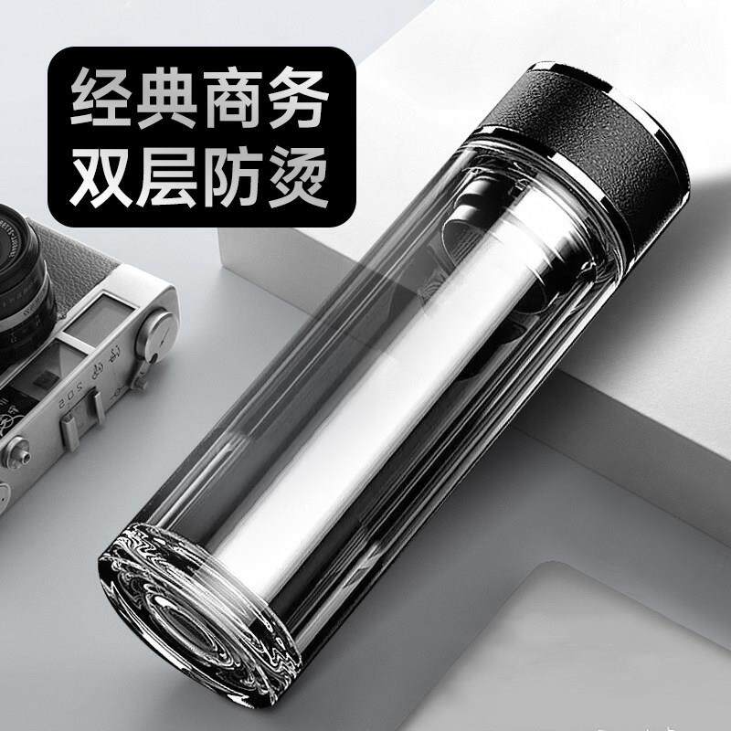 【天猫正品】泡绿茶专用玻璃杯双层加厚泡茶杯耐高温茶水分离水杯图片