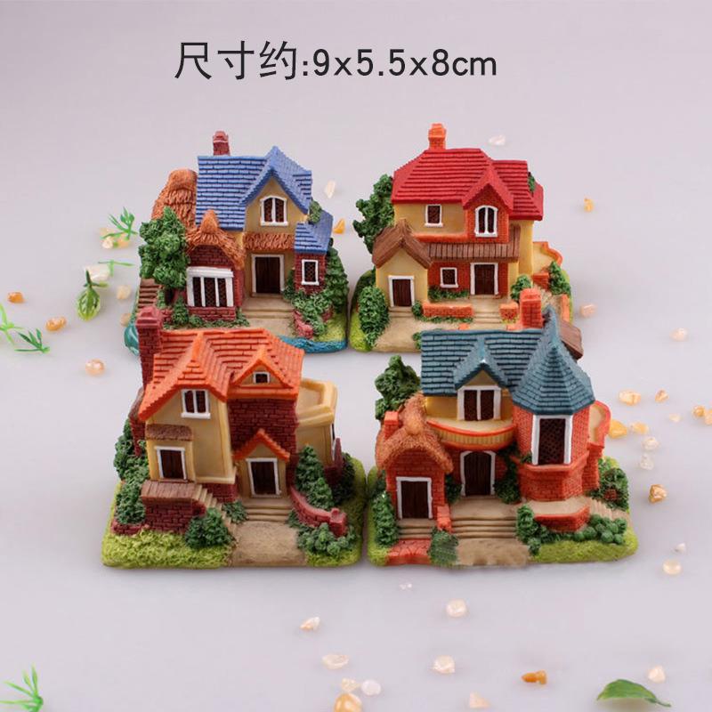仿真大号房子摆件微景观欧式豪华大别墅楼房假树脂房屋模型拍照