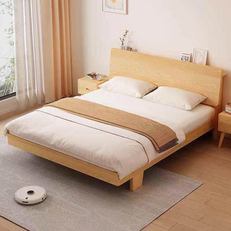 实木床出租屋木床现代简约1.8双人床家用1.5主卧单人1.2床