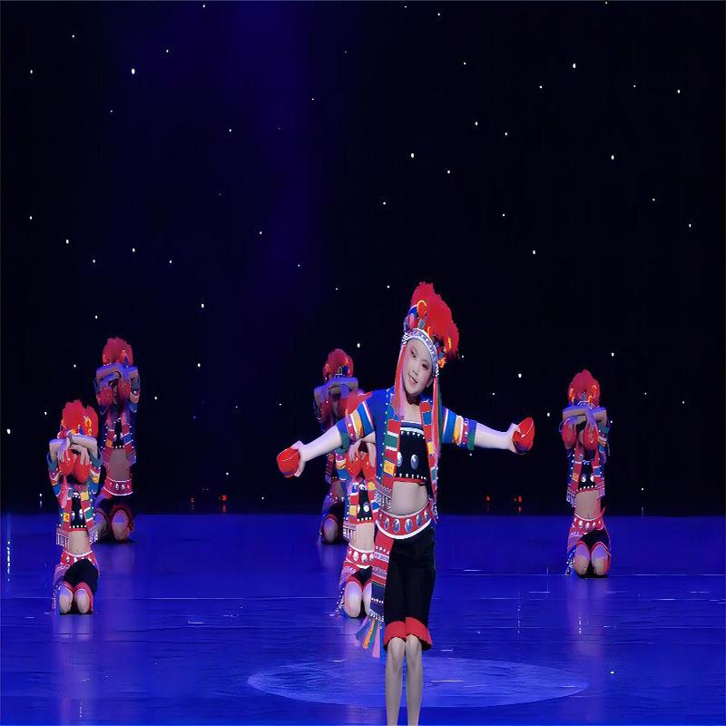 儿童民族住在梯田边瑶族演出服装幼儿展演小小碗舞蹈剧目表演服