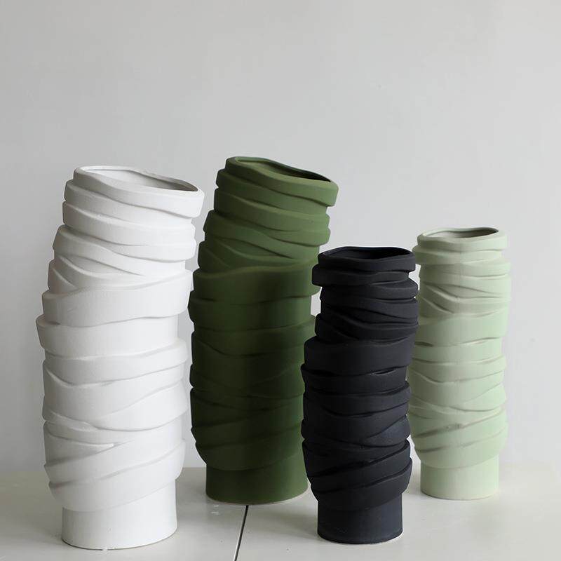 现代陶瓷花器摆件样板房售楼处客厅书房博古架软装设家具饰品
