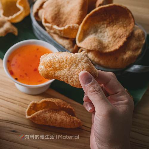 泰国进口水妈妈虾片泰式小吃宋卡虾饼酥脆自炸厚饭厅解压零食蘸酱