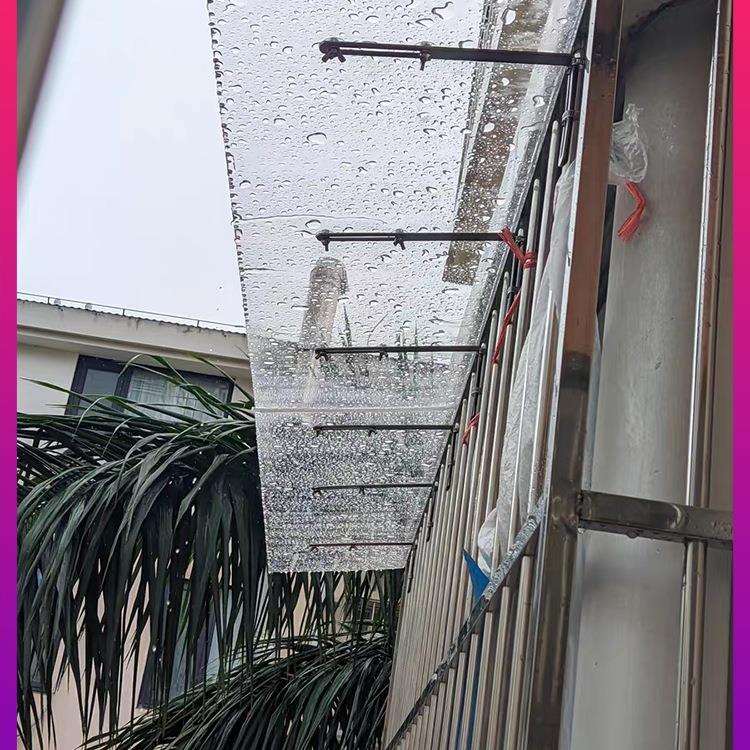 免打孔隐形静音雨棚阳台防盗网窗户遮雨板家用窗台防水透明挡雨无图片