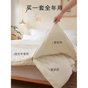 手工蚕丝被100桑蚕丝被子母被二合一拉链款双人春秋被芯四季通用