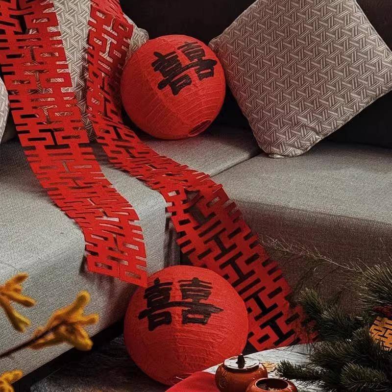 红店蜂窝球喜字灯笼婚房布置装色酒92241278客厅结婚套装饰婚礼男图片