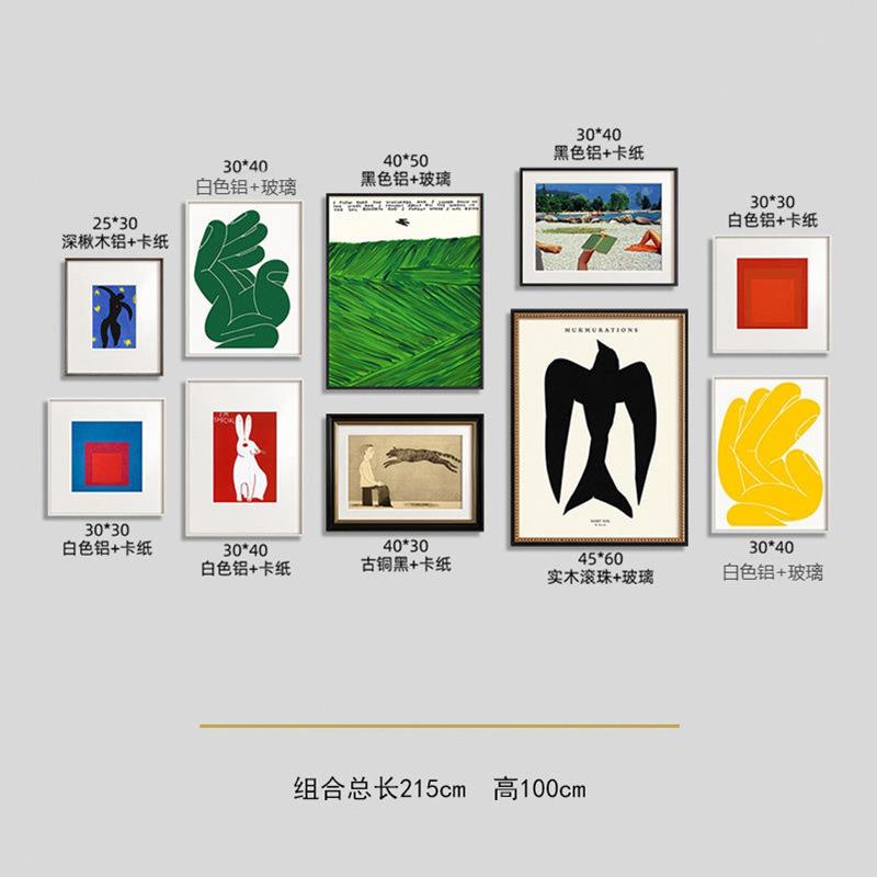 北欧小众现代简约风客厅装饰画飞鸟抽象海报组合挂画餐厅边柜壁画