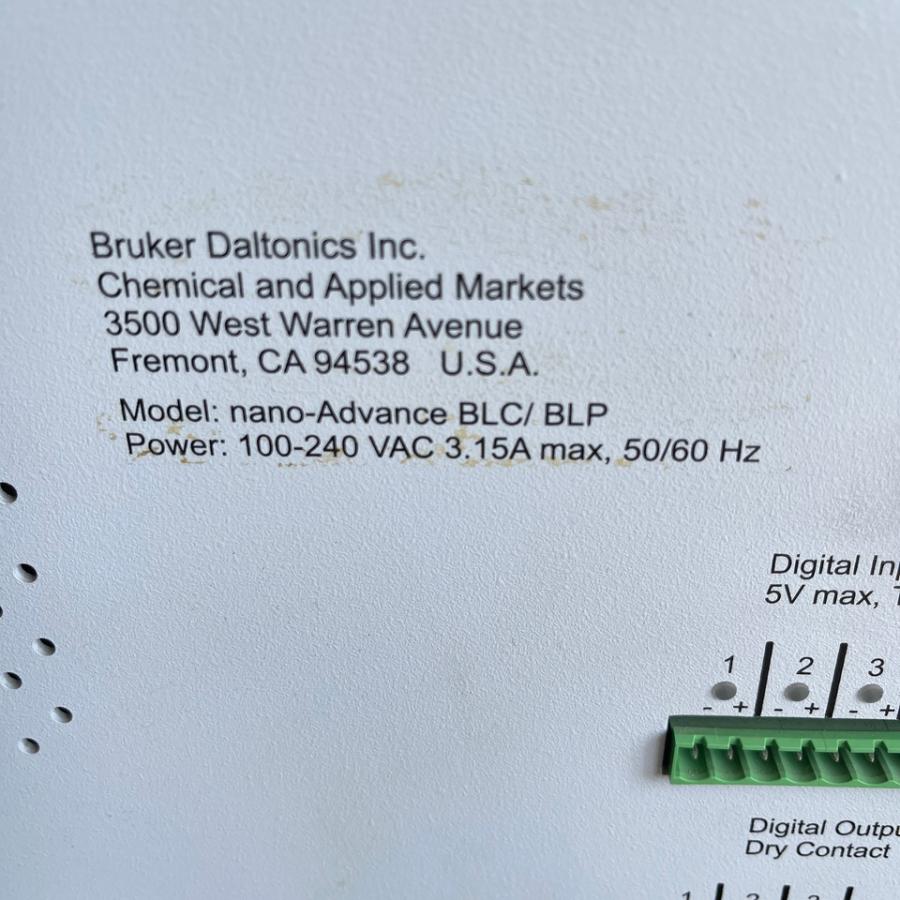 8月14日上海布鲁克Bruker高效液相色谱仪nano-Advance+ASX-8000自动进样器1台网络拍卖公告