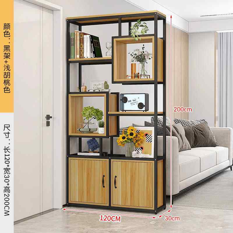 新款铁艺书架落地木架客钢厅多层花货架子收纳架办断公室屏风隔置