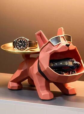 视法斗IAD牛犬钥匙收几纳小摆件创意托盘茶客厅进门关电柜家玄居