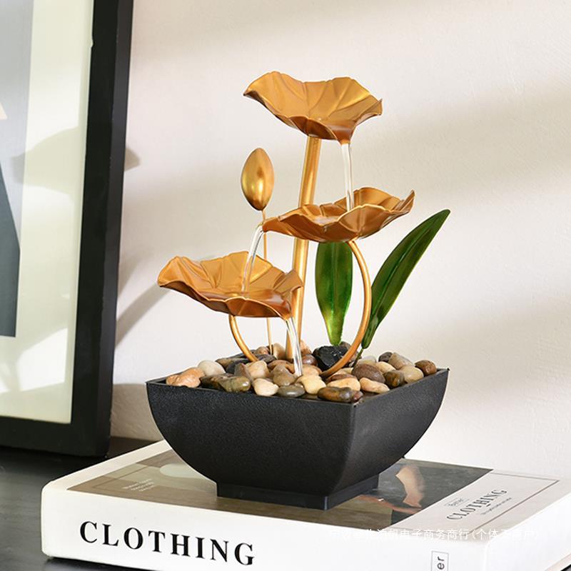 桌面加小居型装饰流GII水摆件循环湿器厅办公室玄关酒客柜家摆设