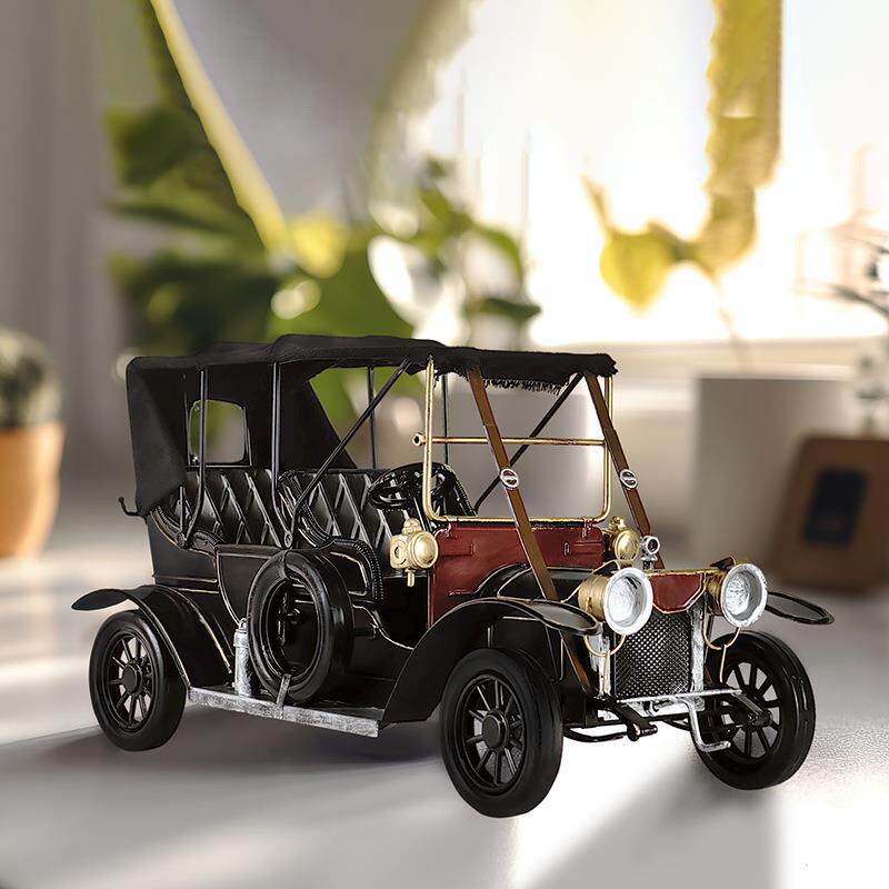 欧式复古老爷车手工模型金属汽车道具装饰创意家居卡车桌面摆件