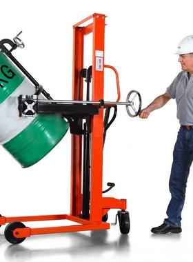 咬嘴卡式油桶搬运车油罐推车ytc液压叉车倒桶器油桶倾倒车倒料车