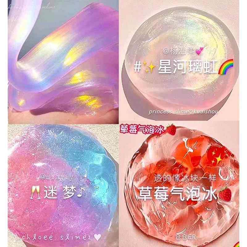 m家史莱姆起泡胶儿童水晶泥套装网红少女心假水解压超大气泡