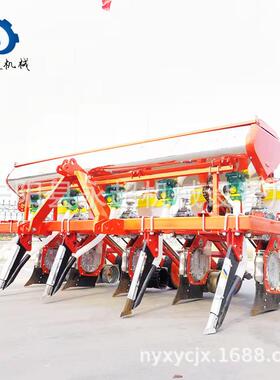 4行悬浮拉玉米播心种机新款--防弯实肥腿豆类播施种机高粱谷子点