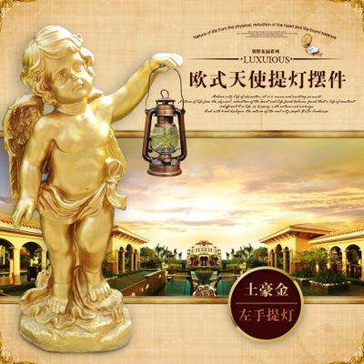 欧式白工艺品雕塑别墅玻璃钢摆件园林景观批发客厅装饰品天使