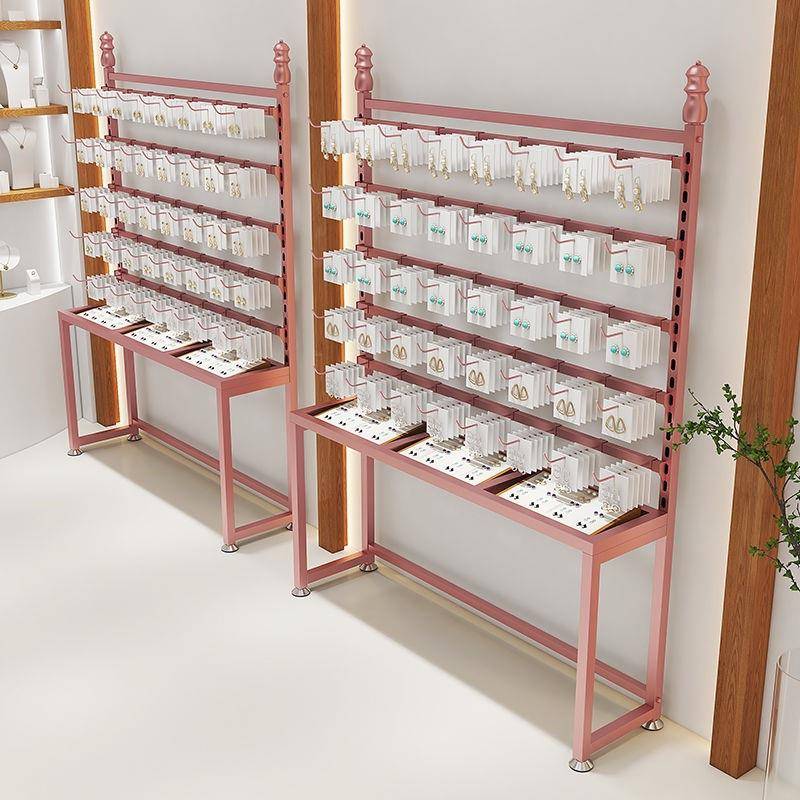 首饰展示架耳钉耳环展架收纳挂架美甲架穿戴甲展示架中岛台展示台