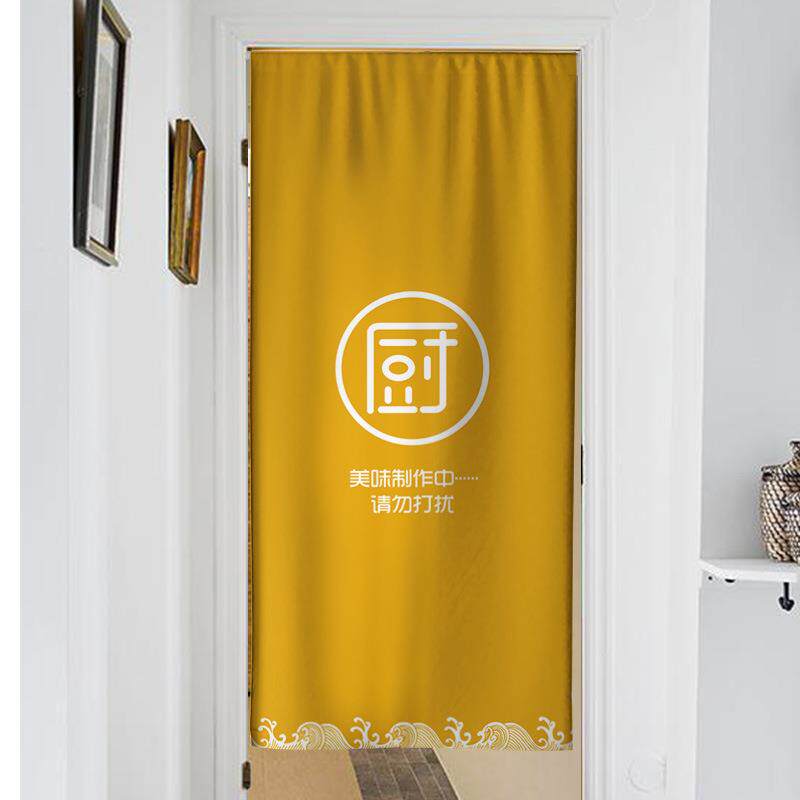 日式布艺棉麻布帘隔断帘LOGO门帘