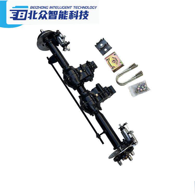双电机驱动后桥总成短款折叠式双驱坦克车桥履带桥直流