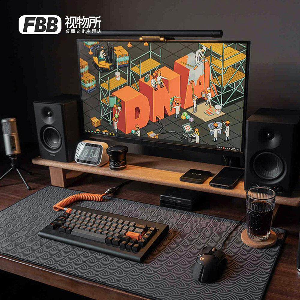 FBB视物所高级感日系滑鼠垫超大定制男生黑色游戏电脑办公桌垫子