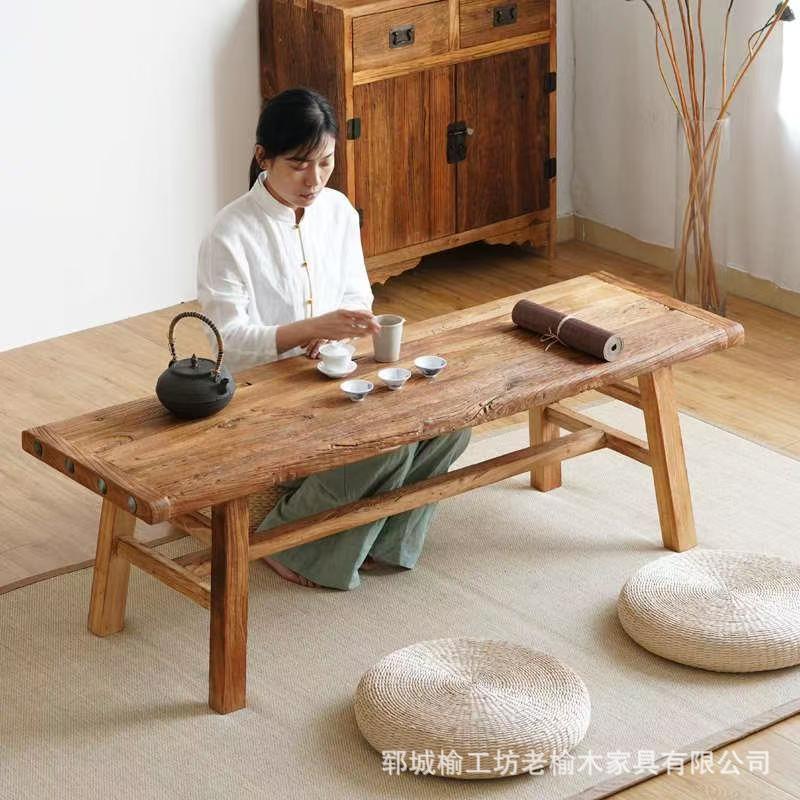 矮老榆木茶几茶桌小阳台客厅榻米桌子实木桌原20250106木炕桌飘窗