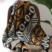 「南瓜马车 午夜」胶片黑沙发盖毯亲肤针织毯午休毛毯色织