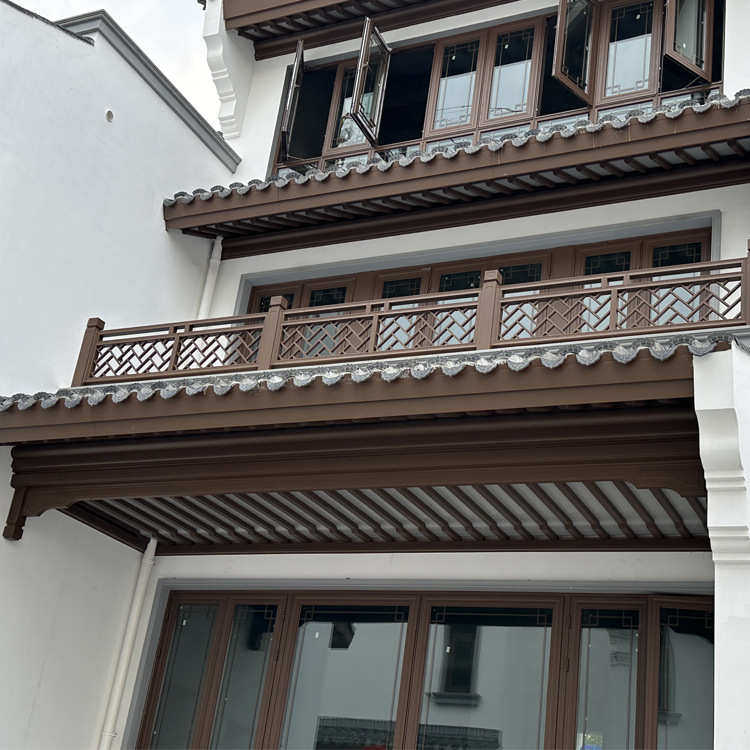 木构档合游廊茶壶铝件凉亭木铝合金代代中式铝厂家仿古院吊顶古建