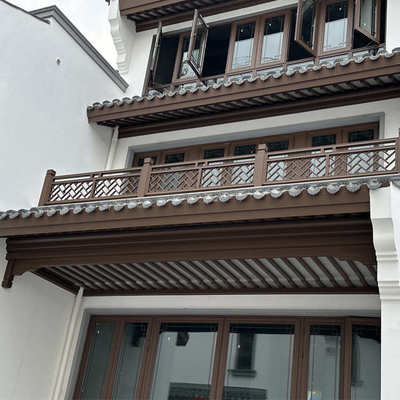 古建凉亭铝代木厂家游廊仿古铝代木构件中式合院铝合金茶壶档吊顶