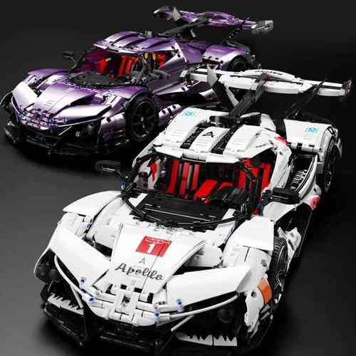 泰高乐T5012A-C啊啵啰紫色电镀版拼装遥控跑车模型摆件小颗粒积木