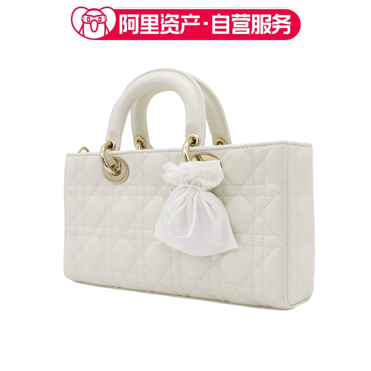 DIOR迪奥新款戴妃LADY D-JOY白色三格横版单肩斜跨