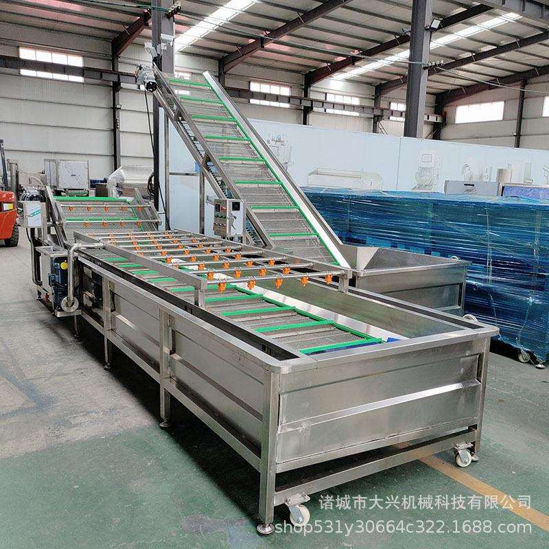 商用工业气泡洗菜机鲜食玉米清洗机高压气泡冲洗脱水蔬菜流水线