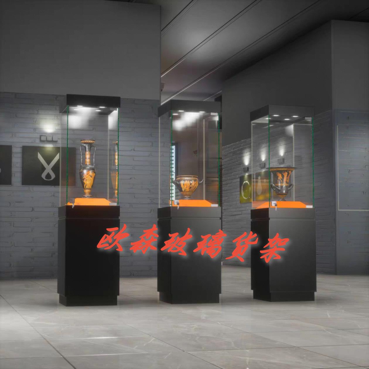 博物馆展示柜台古董瓷器展示文创玻璃展柜文创展示柜定制