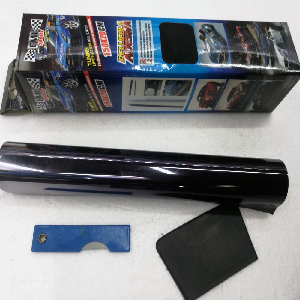 通用型汽车前档隔热太阳膜挡风玻璃贴膜前挡太阳膜20*150cm黑色