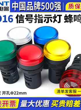 正泰指示灯led电源ND16-22DS红24v绿色220v 380v蜂鸣器信号灯AD16