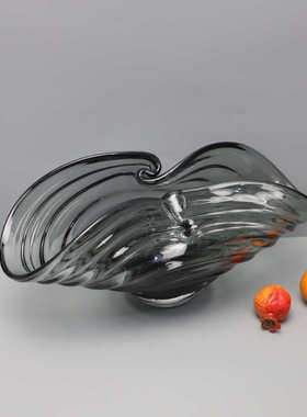 北欧轻奢创意玻璃果盘家居客厅托盘茶几玄关餐桌书房软装饰品摆件
