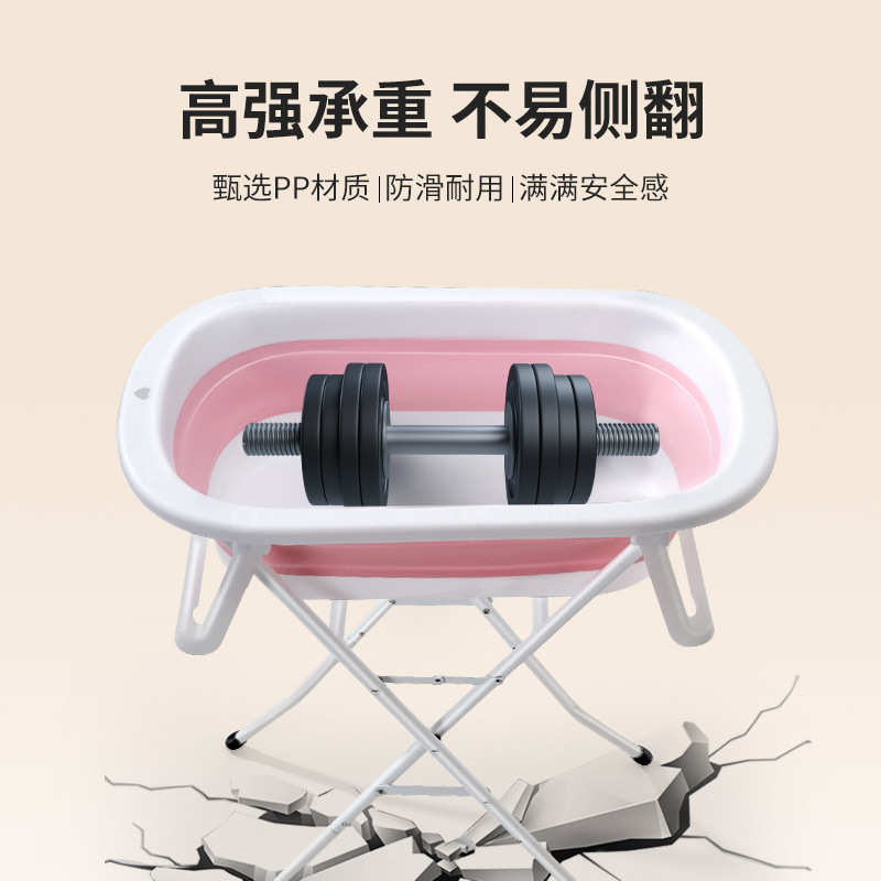 免弯腰宠物洗澡盆折叠浴盆猫咪小狗浴桶沐浴盆加高架子支架澡盆子